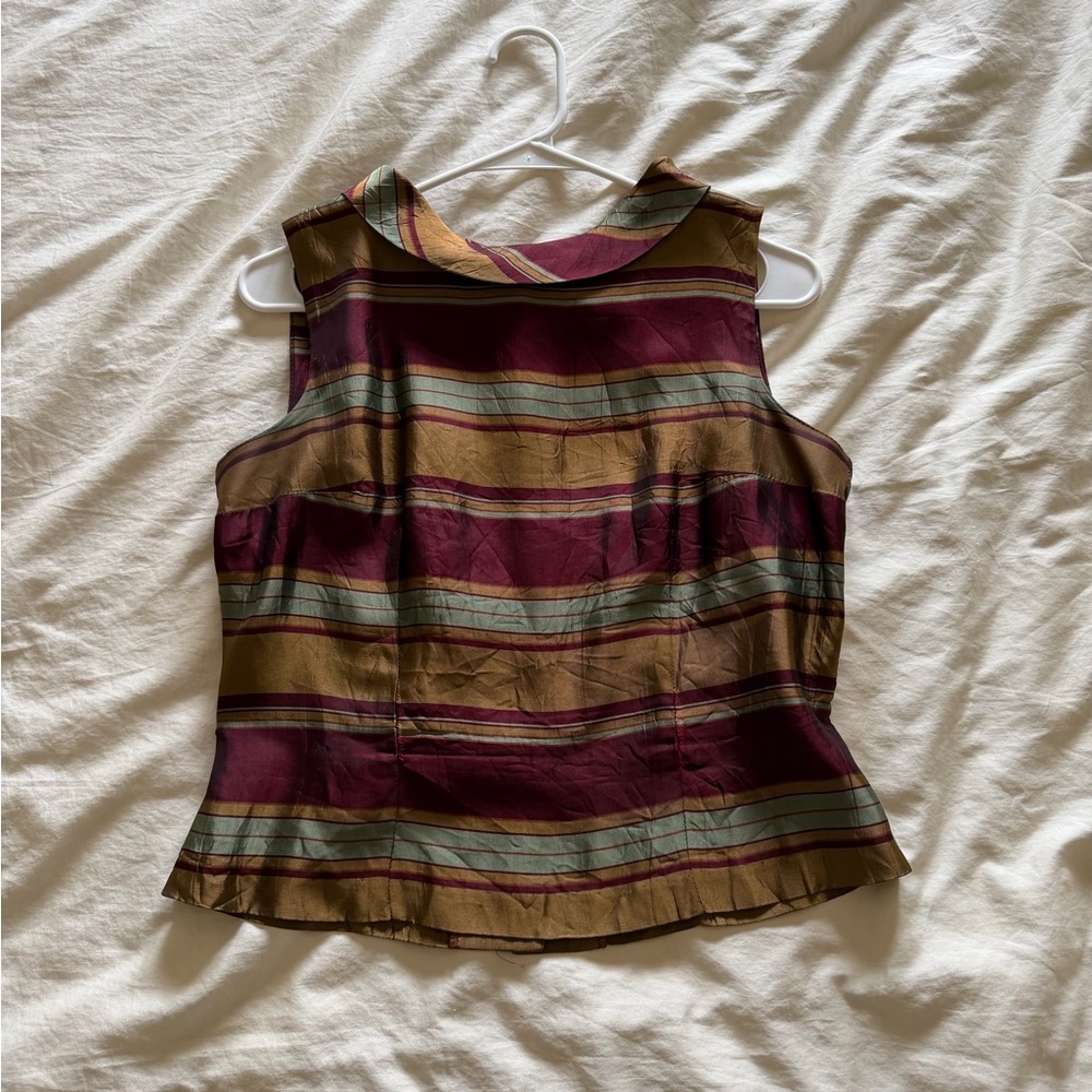 Vintage Striped Button Top